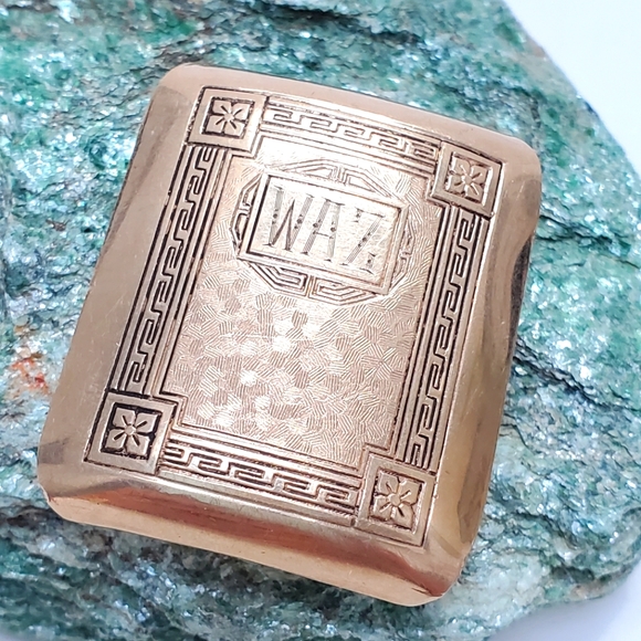 12k Yellow Gold Belt Buckle 16 grams Greco-Roman Design Medium Father Day - Picture 3 of 15